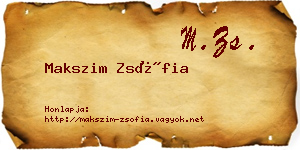 Makszim Zsófia névjegykártya