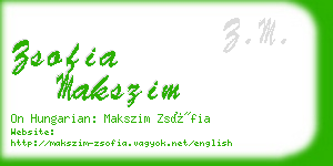 zsofia makszim business card